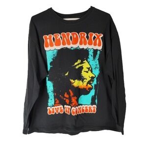 Jimi Hendrix Long Sleeve T Shirt Mens 2XL Black Dbl Sided Graphic Fall '68 Tour